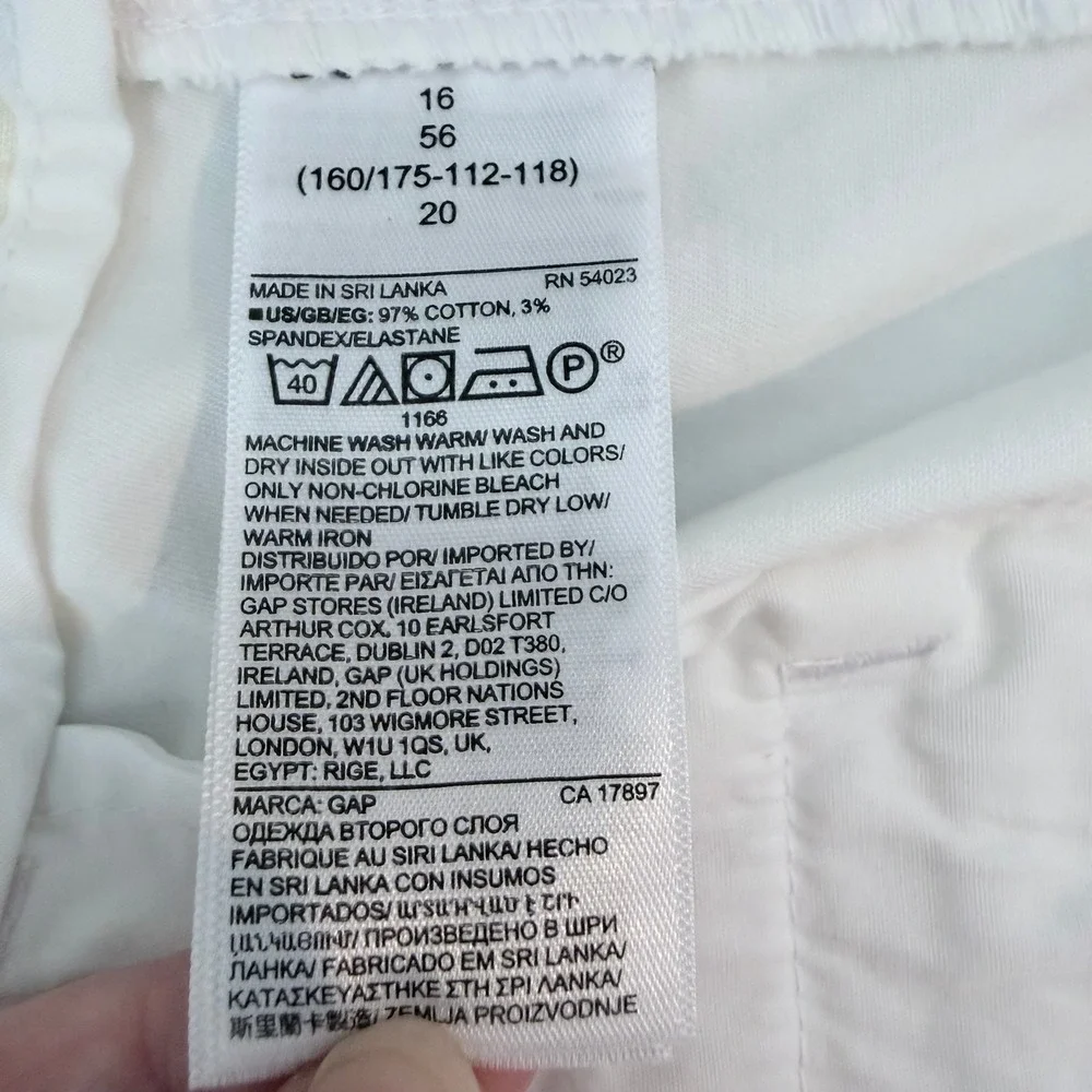 Gap Pleated White Shorts Womens 16 High Rise Cotton Stretch Chino